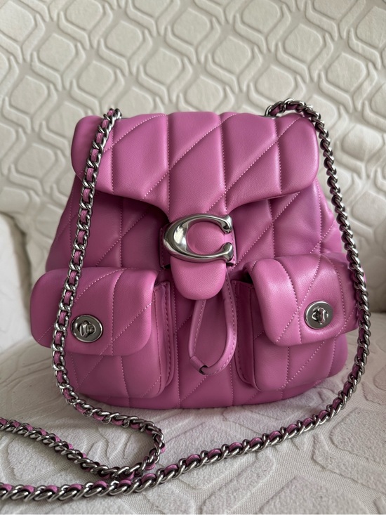 Coach Handbags - Coach Quilted  Tabby Leather Backpack in Pink
